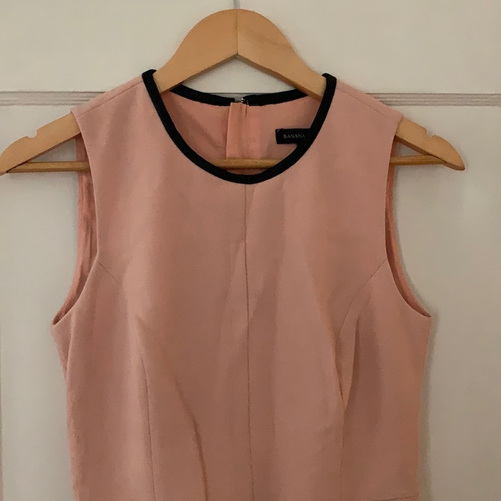 Banana Republic blush dress with black trims